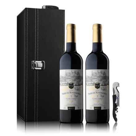 法国原瓶进口莫蕾尔干红葡萄酒(双支皮盒套装）750ml*2