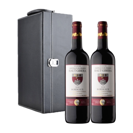 法国迪赛酒庄红葡萄酒双支黑色礼盒装