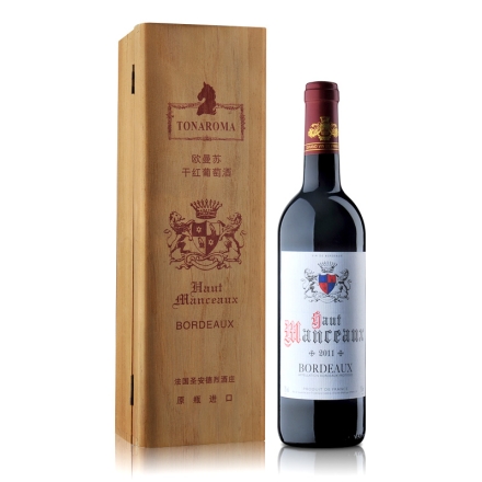 法国波尔多欧曼苏AOC干红葡萄酒750ml礼盒