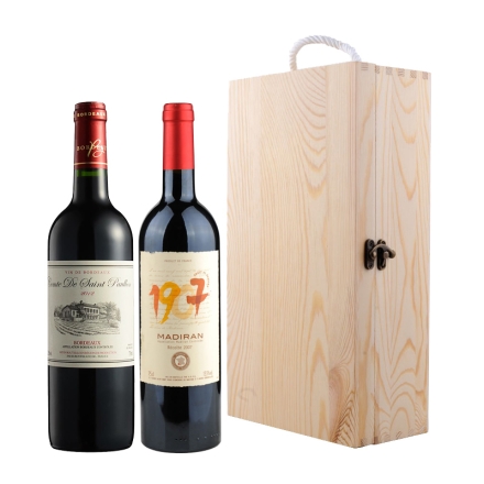 法国AOC干红葡萄酒双支礼盒