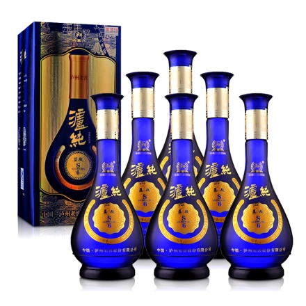 52°泸州老窖泸纯S6蓝瓶 500ml(6瓶装)