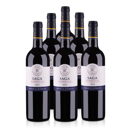 法国拉菲传说 2013 波尔多法定产区红葡萄酒750ml(6瓶装)