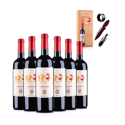法国红酒套装原瓶进口AOC马蒂隆1907干红葡萄酒（6瓶装）+马蒂隆1907酒具三件套