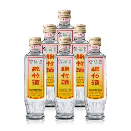 【老酒】52°小方瓶绵竹酒250ml（2013年）(6瓶装)