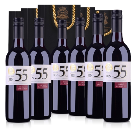 澳大利亚米隆庄园BIN55色拉子赤霞珠干红葡萄酒750ml（6瓶套手提袋版）