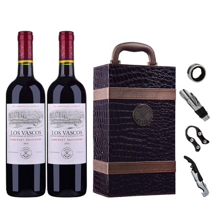 智利整箱红酒拉菲家族巴斯克卡本妮苏维翁双支装礼盒红葡萄酒750ml*2(又名：华诗歌)