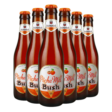 进口啤酒 比利时布什桃子啤酒 烈性果味啤酒 bush peche 330ml*6