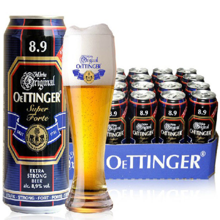 德国进口啤酒奥丁格特度8.9度烈性啤酒 500ml（24听装）