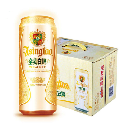 青岛啤酒（Tsingtao）全麦白啤500ml（12听整箱装）