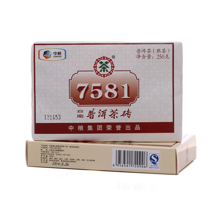2014年中茶7581熟砖熟茶中粮集团出品250克/砖