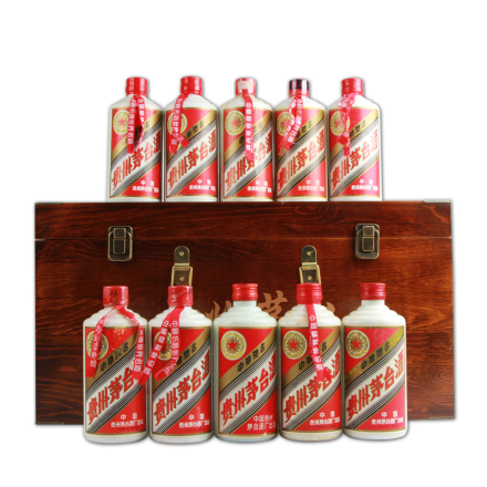 53°茅台酒10瓶木质礼盒套装（1990-1999年）