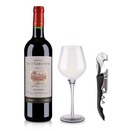 法国圣克里斯多夫堡干红葡萄酒 750ml+嘉年华酒具礼包