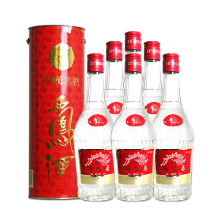 【老酒特卖】45°西凤酒红筒500ml(6瓶装)(2000年)收藏老白酒