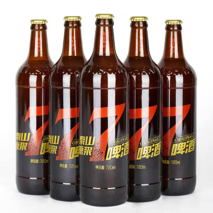 泰山原浆啤酒 七天鲜活 10度麦芽 720ML经典深棕色瓶 原浆白啤 小麦啤 精酿正品6瓶
