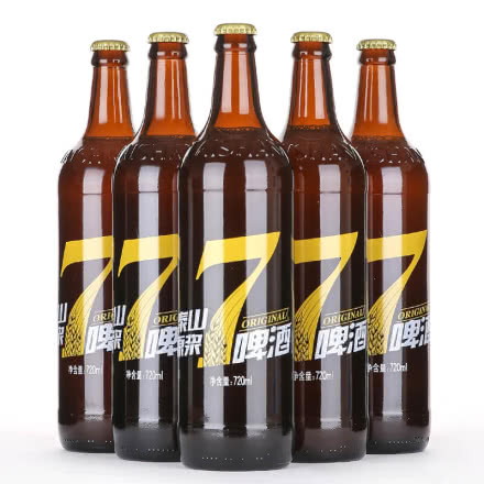 泰山原浆啤酒 七天新鲜 8度麦芽 720ML经典深棕色瓶 原浆白啤 小麦啤 精酿 正品6瓶