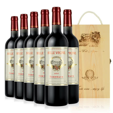 法国原瓶进口红酒贝丽波尔多干红葡萄酒750ml整箱6支装