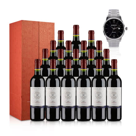 法国拉菲特藏波尔多法定产区红葡萄酒750ml单支礼盒（ASC正品行货）（18瓶装）+罗西尼手表（专属订制版）