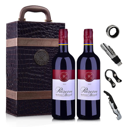 法国红酒法国拉菲珍藏波尔多红葡萄酒双支礼盒
