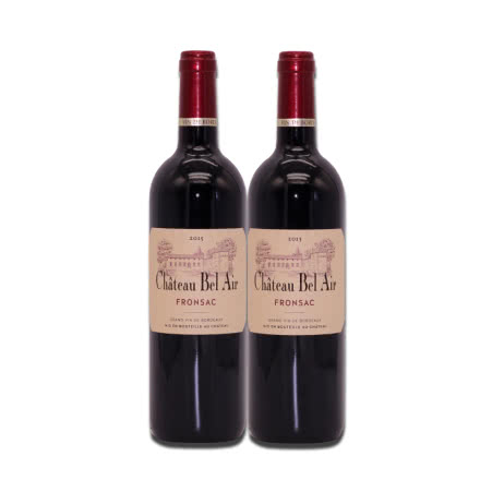 法国红酒（原瓶进口）波尔多弗龙萨克产区AOC富豪城堡干红葡萄酒750ml*2