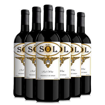 也买酒 西班牙原瓶进口 旭日之吻干红葡萄酒 正品保证 750ml 6支装