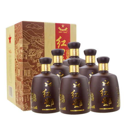43度北京红星二锅头百年礼盒浓香型白酒500ml（6瓶装）