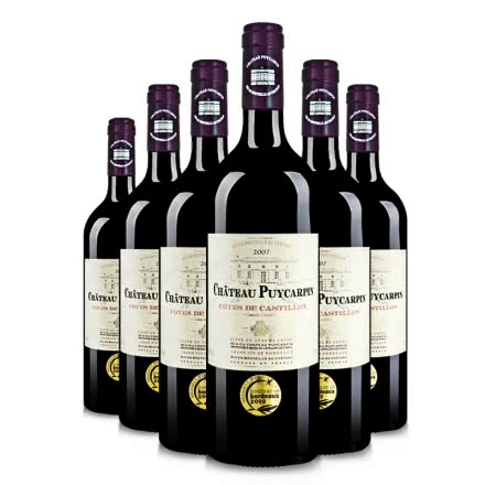 法国AOC卡宾古堡干红葡萄酒750ml（6瓶装）