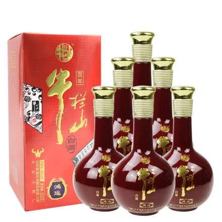 北京百年牛栏山鸿运40度浓香型白酒 500ml 6瓶整箱装