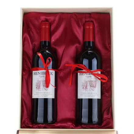 【假一赔十 正品保证】法国轩尼贝克干红葡萄酒礼盒 13度 750ml（2瓶装）