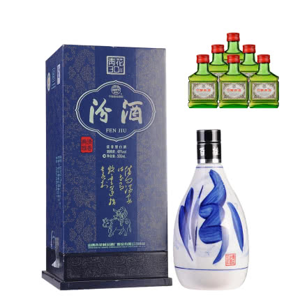 48°青花30汾酒500ml+28°竹叶青酒100ml(2003年)(6瓶装）