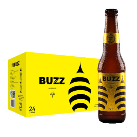 中国好精酿 国产蜂狂桂花蜂蜜艾尔啤酒BUZZ 330ml*24