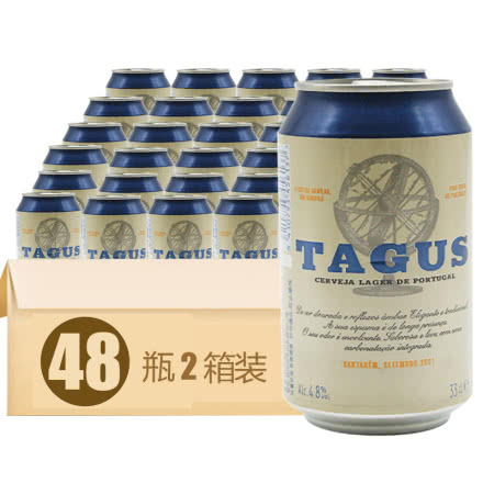 泰谷（TAGUS） 欧洲原装进口泰谷啤酒黄啤酒铁颧装泰谷330ml两箱装