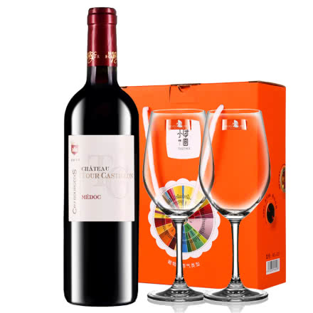 【中级庄】法国原瓶进口红酒梅多克图卡斯特隆酒庄2013干红葡萄酒红酒单支送红酒杯750ml