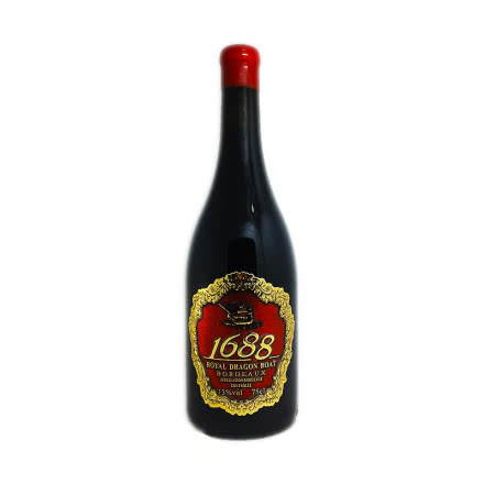 法国红酒（原瓶进口）皇室龙船金舵1688金属标干红葡萄酒整箱750ml*6瓶