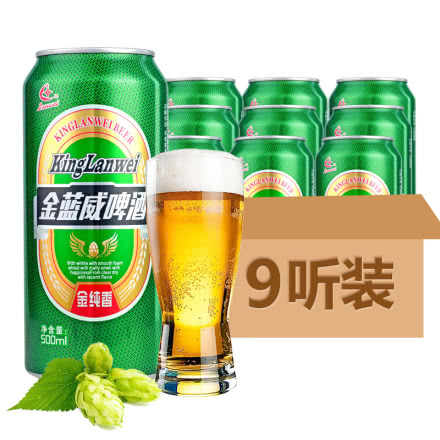 金蓝威啤酒500ml*9