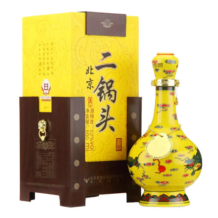 52°牛栏山北京二锅头白酒 经典黄龙 清香型酒500ml 单瓶装