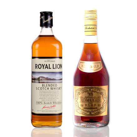 英格兰百年品牌罗兰威士忌 送法国罗慕路斯VSOP白兰地