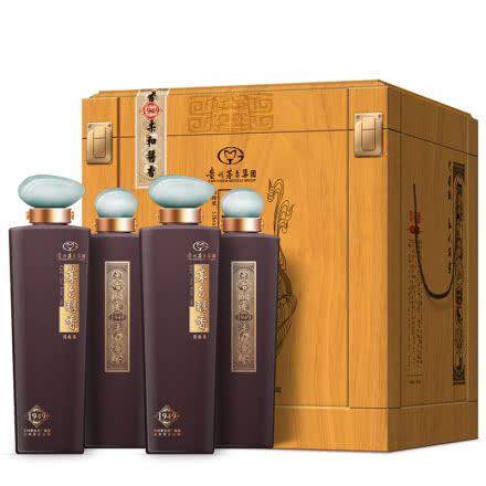 53°茅台醇香 珍藏级1949酱香型白酒柔和酱香木质礼盒装500ml（4瓶装）