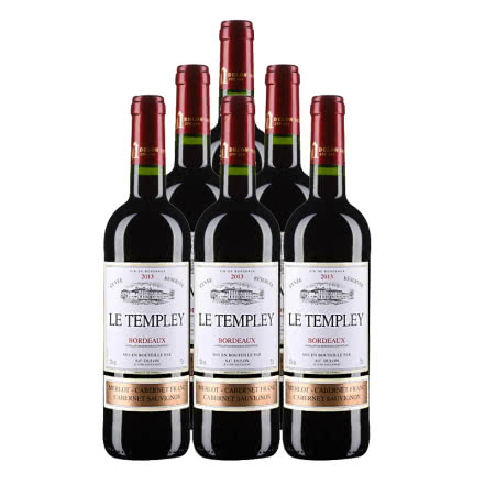 法国红酒法国杜隆波尔多坦普雷古堡2013AOC 750ml (6瓶装）