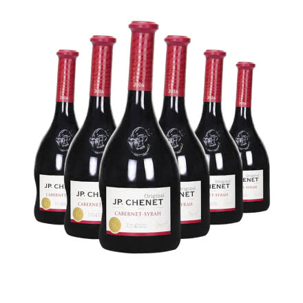 法国进口红酒 香奈（J.P.CHENET）西拉干红葡萄酒 750ml*6整箱装