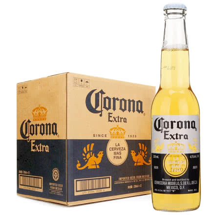 墨西哥进口啤酒CORONA科罗娜啤酒瓶装330ml*24瓶