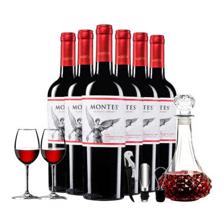 【智利红酒原瓶进口】蒙特斯赤霞珠干红葡萄酒750ml*6瓶