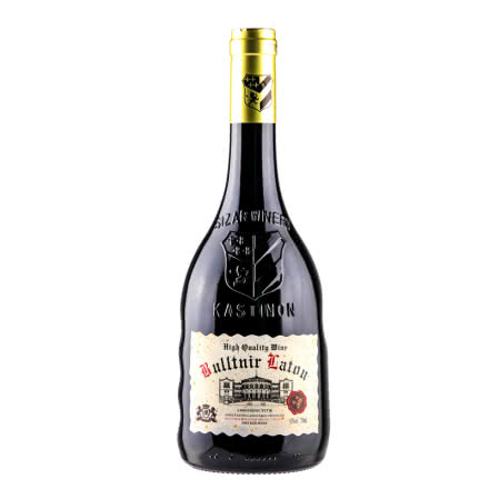 【买一赠一】法国进口红酒13度 布勒塔尼拉图AOP级干红葡萄酒异型浮雕重型瓶750ml