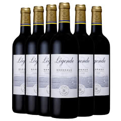 法国进口红酒拉菲传奇波尔多法定产区红葡萄酒750ml*6