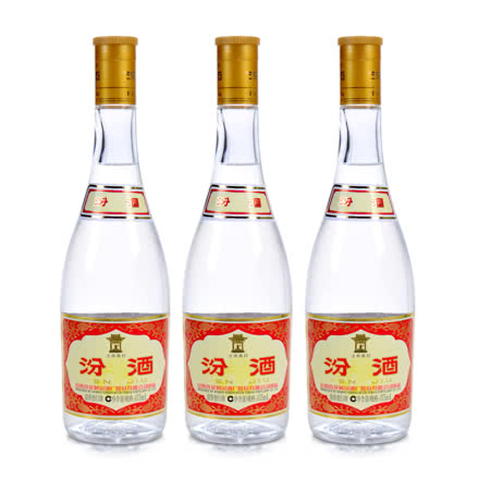 53°山西汾酒杏花村 玻汾酒 清香型 黄盖汾酒 475ml （3瓶装）