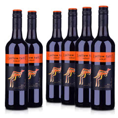 澳洲整箱红酒澳大利亚黄尾袋鼠梅洛红葡萄酒750ml（6瓶装）