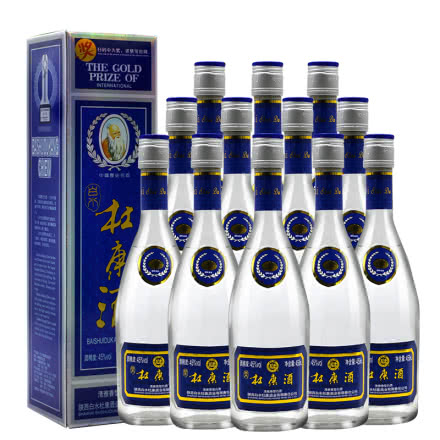 45度陕西白水杜康（2016年左右产）清雅香型白酒450ml*12瓶整箱