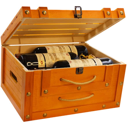 法国路易拉菲干红葡萄酒原瓶进口红酒六支整箱装送皮箱/木箱礼盒/醒酒器三选一750ml*6瓶