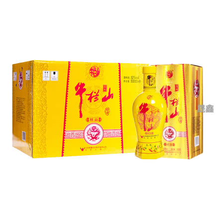 52°牛栏山白酒 北京二锅头百年精品黄瓷 浓香型白酒 500ml*6瓶 整箱装