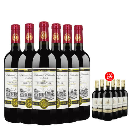 法国原瓶原装进口红酒 法定产区波尔多AOP级干红葡萄酒 750ml*6瓶