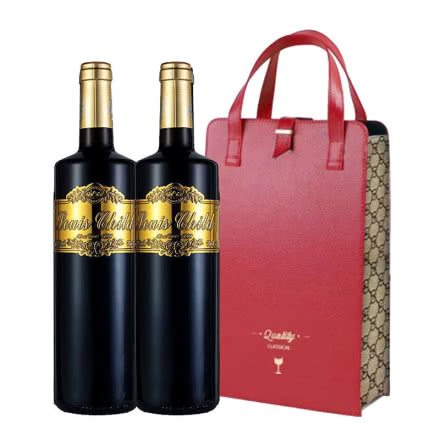 法国原瓶进口红酒 路易柴尔德酒庄 波尔多AOP级 传奇干红葡萄酒750ml*2送皮质礼袋